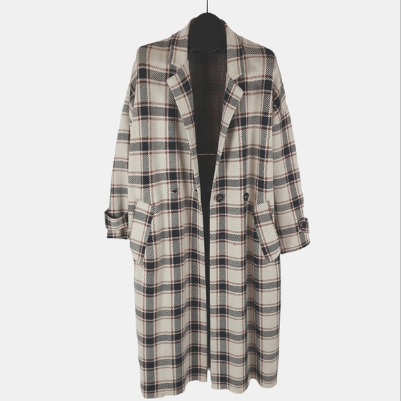 Zara Bloggers Fave Plaid-Houndstooth Double Breast Lightweight Oversized… - Picture 7 of 14
